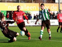 018 2016 Genemuiden Broekster Boys  27-02-2016: Voetbal: SC Genemuiden v Broekster Boys: Genemuiden/Jakko Veldstra (l), Sjoerd Westra (m) of Broekster Boys, Masies Artien (r) of Genemuiden/8e finale KNVB beker district Noord